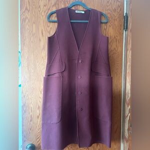 Jil Sander Burgundy tunic vest